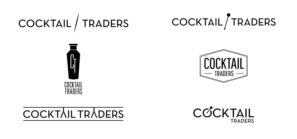 Logo concepts for the Cocktail Traders brand